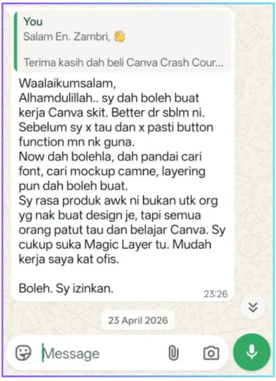 Testimoni WhatsApp En. Zambri